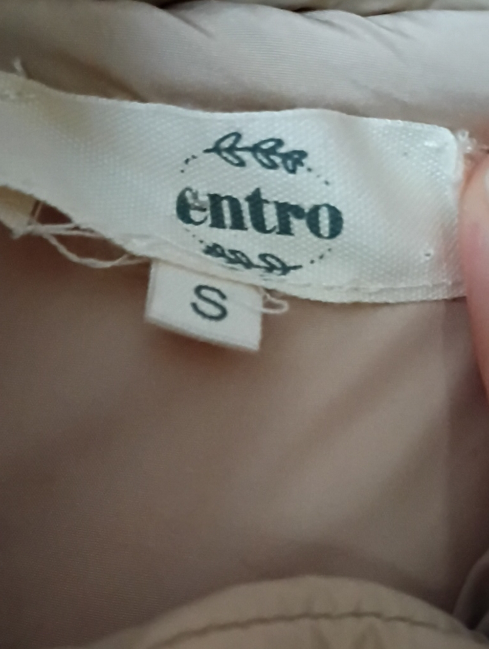Entro Khaki Puffer Vest S - Picture 2 of 3